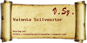 Valenta Szilveszter névjegykártya